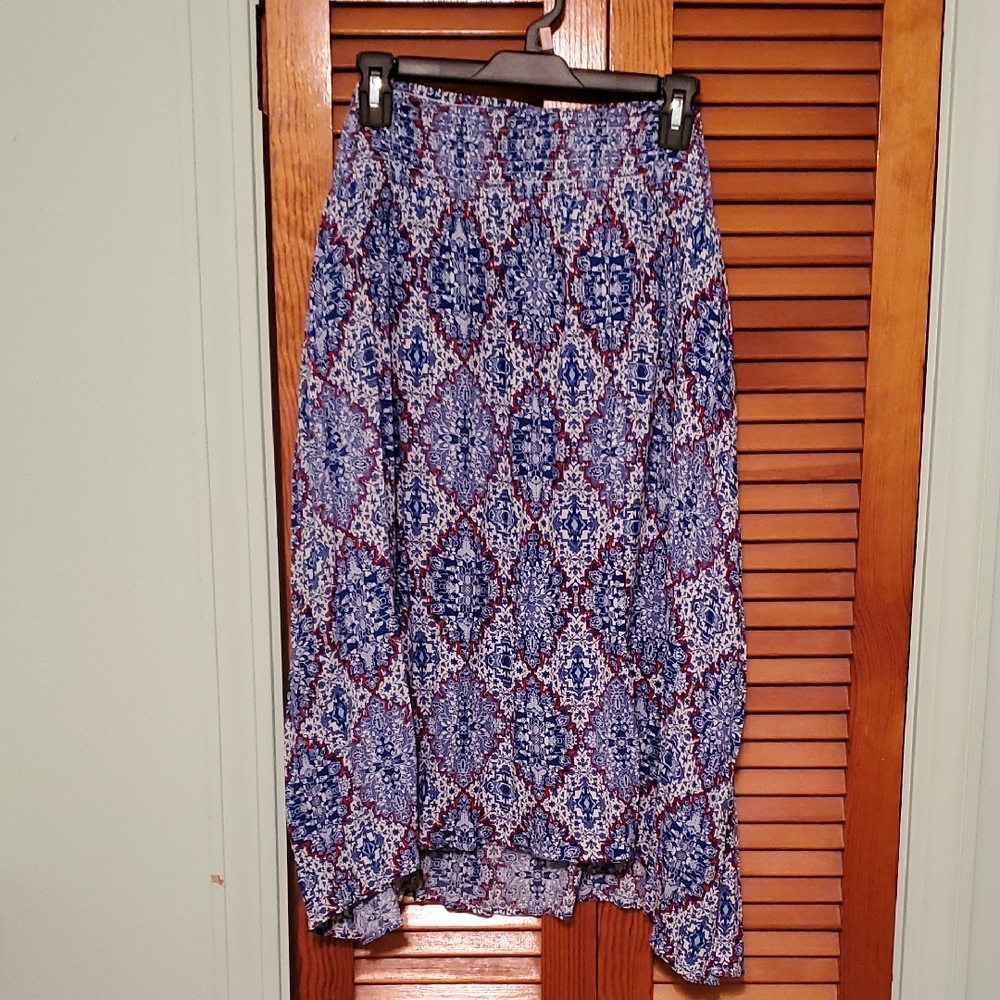 Catherines Skirt in Blue and Red Pattern